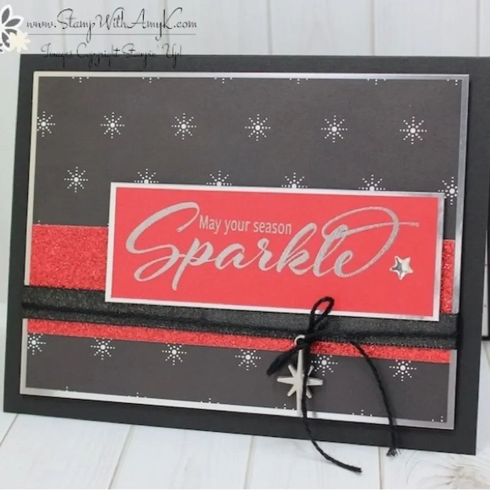 Stampin' Up! Add a Little Glitz Christmas Present Tree Holiday Stamp Set Sparkle